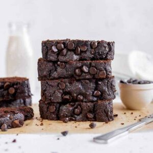 A stack of paleo chocolate chip banana bread